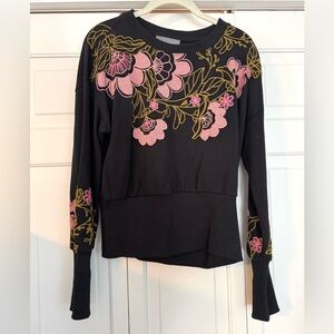 Anthropologie embroidered sweatshirt size small